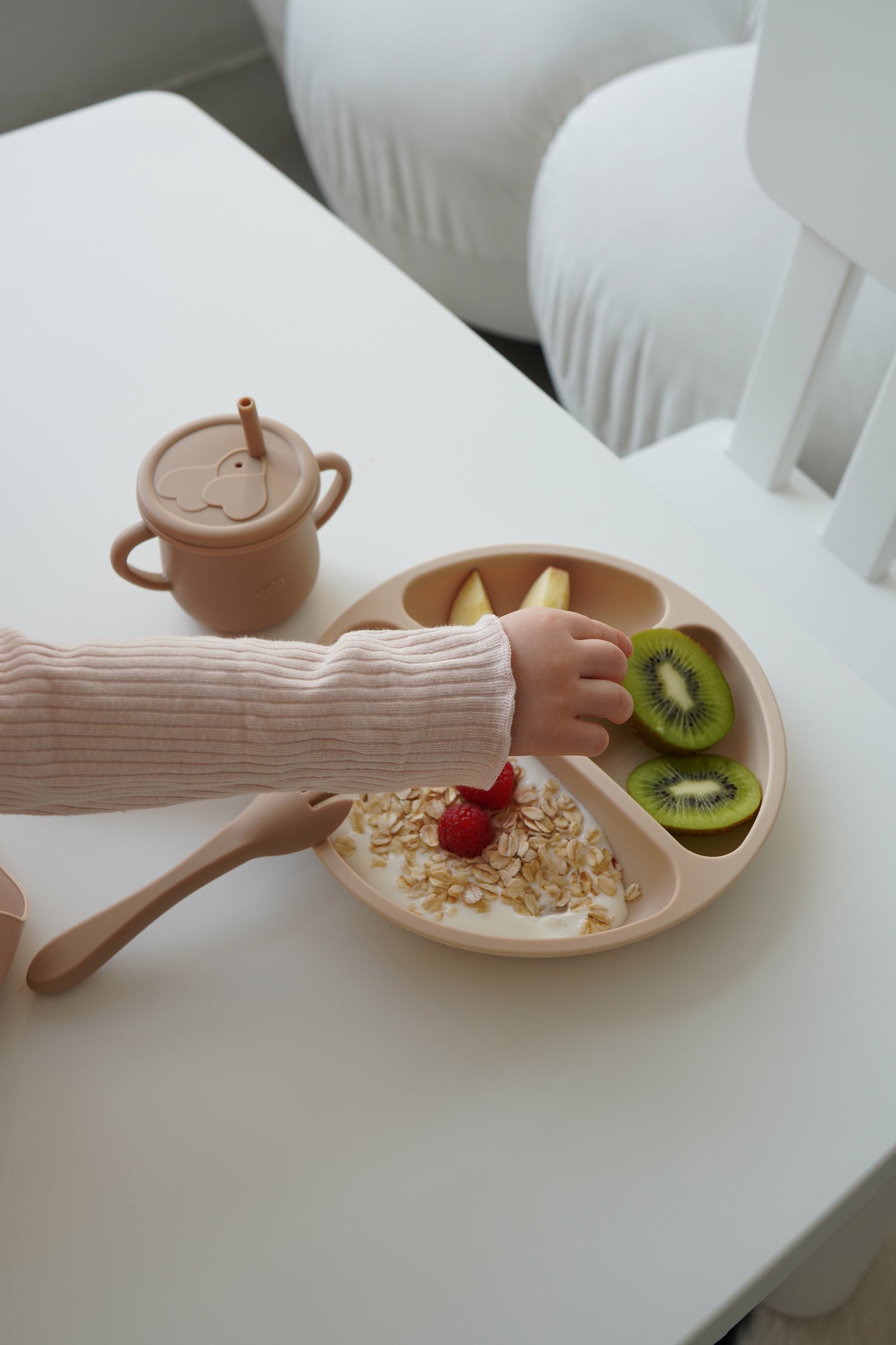 Lalaby First Bite - silikonowe sztućce dla dzieci w kształcie misia